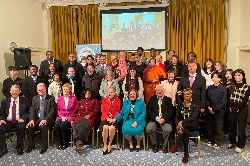 Participants gathered at Universal Peace Federation UK Headquarters in London for a programme on the Co-Founders’ vision and Universal Principles for Peace.