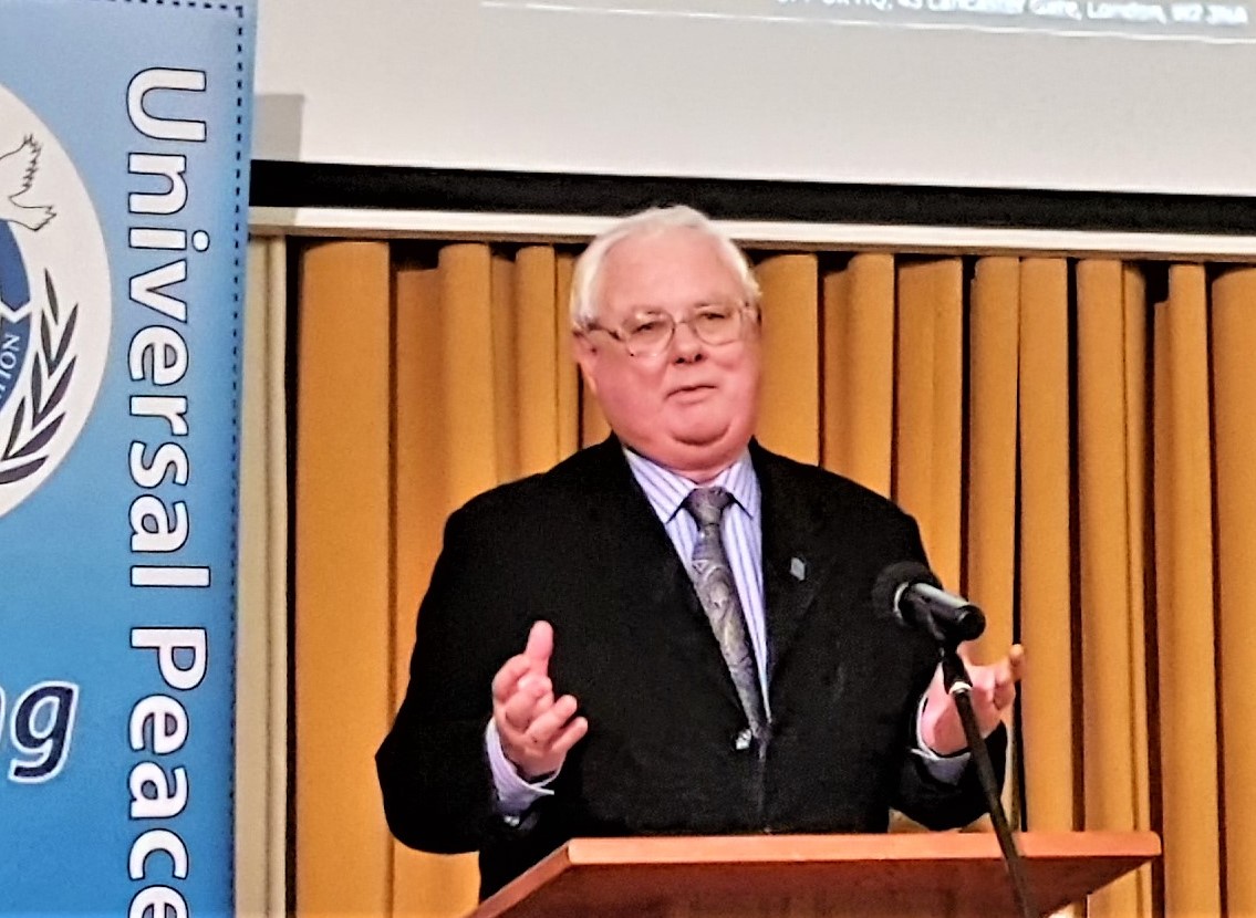 Keith Best speaking at UPF UK International Women’s Day event highlighting gender equality, human rights, and women’s empowerment in alignment with United Nations values.