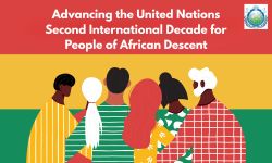 Universal Peace Federation - UK reflection on the United Nations Second International Decade for People of African Descent, featuring themes of dignity, equality, African heritage, and global peacebuilding.
