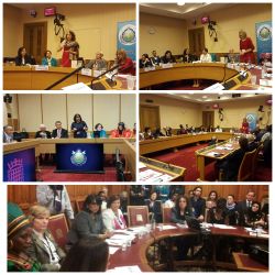 A collage of Universal Peace Federation - UK Elimination of Violence Against Women and Girls events in the House of Lords with parliamentarians, Ambassadors for Peace and survivors.
