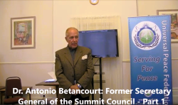 Antonio Betancourt speaking at a Universal Peace Federation UK meeting on diplomacy, peacebuilding, and the historic visit of Rev Dr Sun Myung Moon and Dr Hak Ja Han to North Korea (DPRK)..