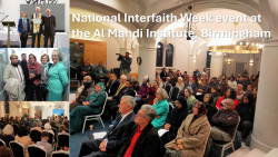 Universal Peace Federation UK National Interfaith Week event with diverse faith leaders, IAPD-UK Chairs David and Patricia Earle, community speakers, and newly appointed Ambassadors for Peace promoting One Family under God.