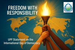 Young participants engage in a Universal Peace Federation UK (UPF-UK) Parliament Week event promoting democracy, civic responsibility, and youth leadership. Held in partnership with the United Nations Day of Democracy, the programme highlights UPF UK’s commitment to interfaith dialogue, peace education, and empowering youth for democratic renewal.