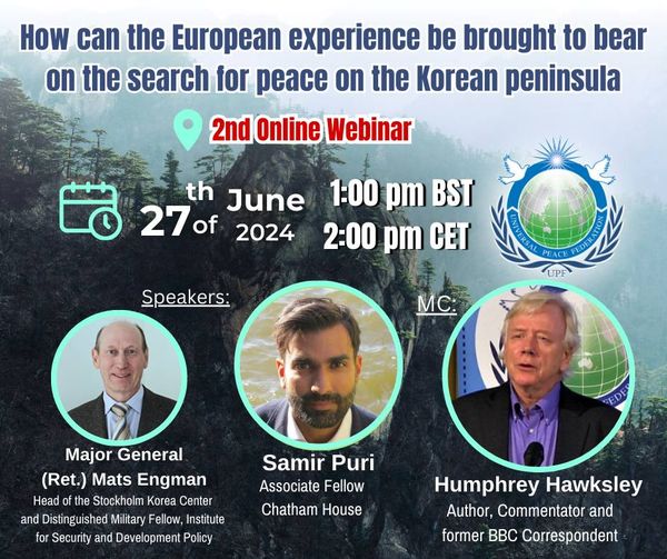 Universal Peace Federation's webinar on Europe’s Role in the search for peace on the Korean Peninsula